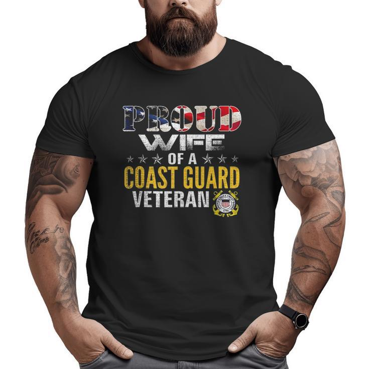 Proud Wife Of A Coast Guard Veteran American Flag Military Tank Top Big and Tall Men T-shirt