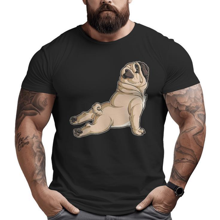 Pug Yoga Fitness Workout Gym Dog Lovers Puppy Athletic Pose Big and Tall Men T-shirt
