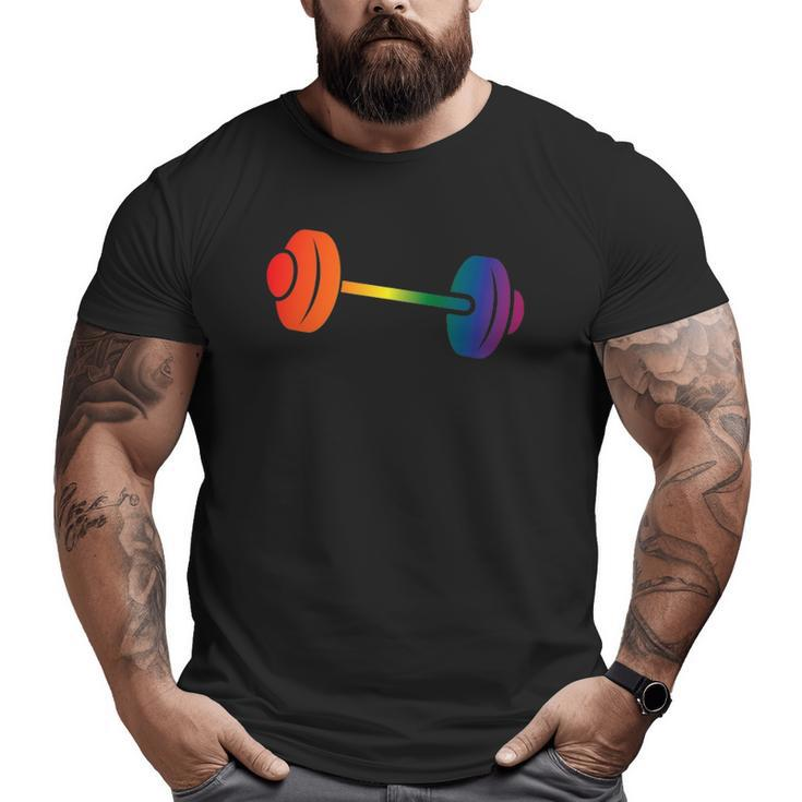 Rainbow Dumbbell For Gay Gym Owners And Lgbtq Fitness Big and Tall Men T-shirt
