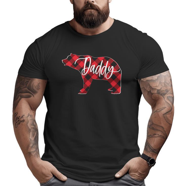 Red Buffalo Plaid Daddy Bear Matching Family Christmas Pj Big and Tall Men T-shirt