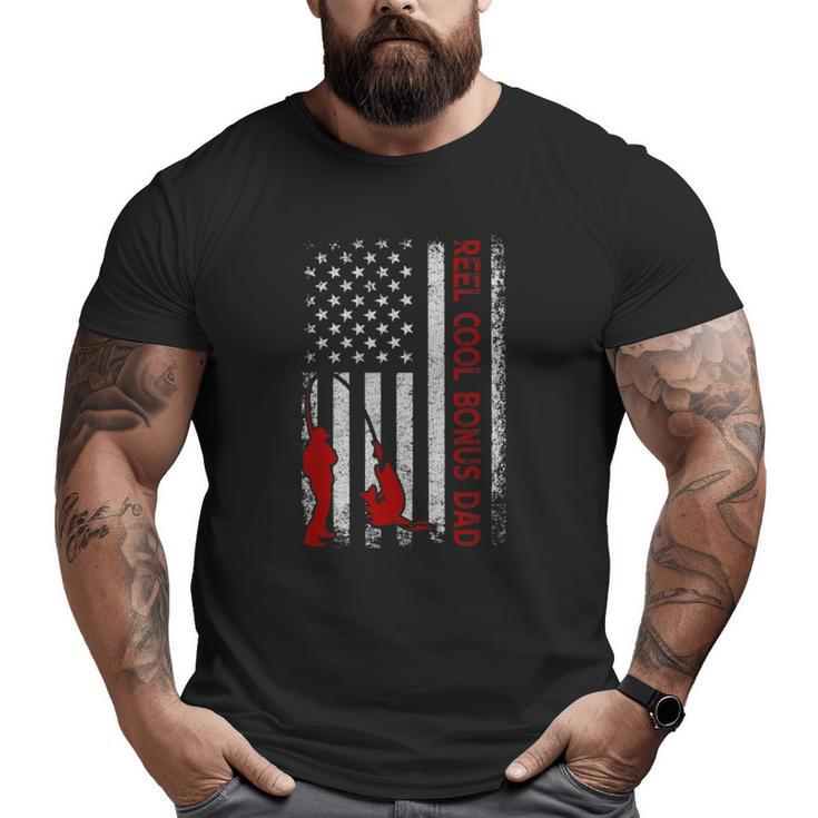 Reel Cool Bonus Dad American Flag Fishing Father's Day Big and Tall Men T-shirt