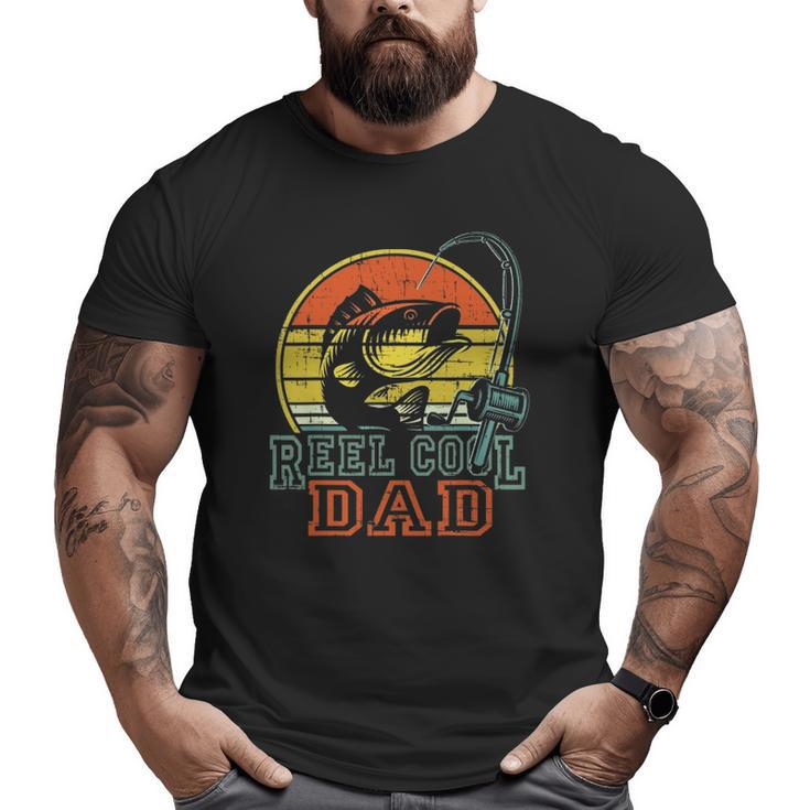 Reel Cool Dad Fisherman Mens Vintage Fishing Big and Tall Men T-shirt