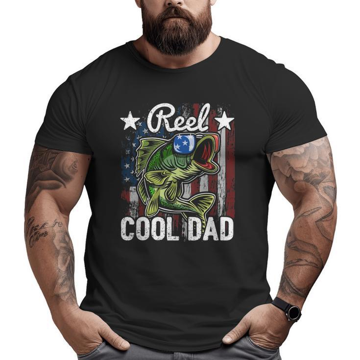 Reel Cool Dad Fishing American Flag Father's Day Gif Big and Tall Men T-shirt