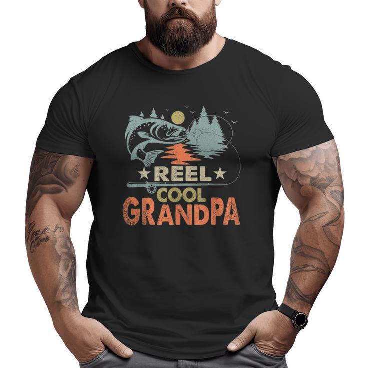 Reel Cool Grandpa Fishing Lover Vintage Father's Day Big and Tall Men T-shirt
