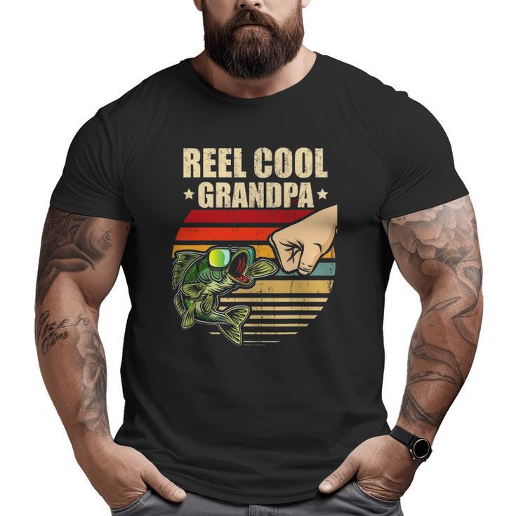 Reel Cool Grandpa Retro Fishing Father's Day Fist Bump Big and Tall Men T-shirt
