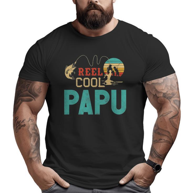 Reel Cool Papu Vintage Fishing Rod Fisherman Papu Big and Tall Men T-shirt