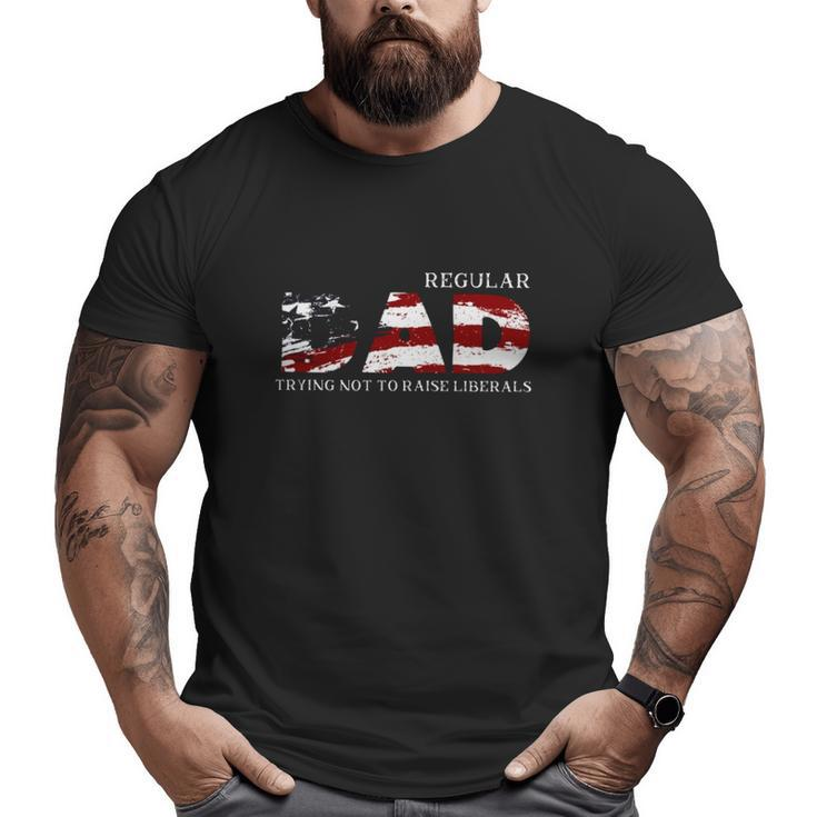 Regular Dad Trying Not To Raise Liberals American Flag Father's Day Big and Tall Men T-shirt