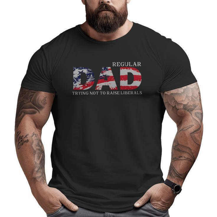 Regular Dad Trying Not To Raise Liberals Us Flag Big and Tall Men T-shirt
