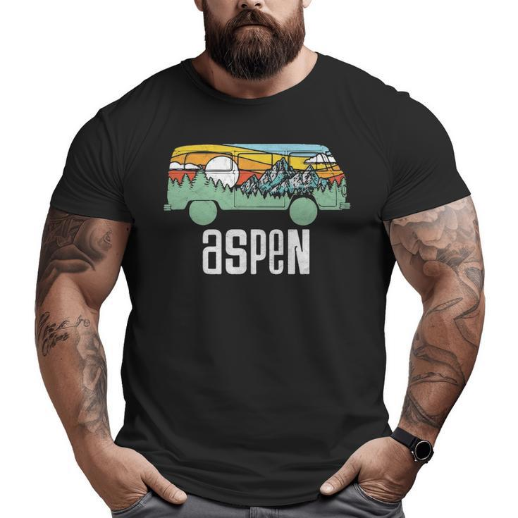 Retro Aspen Colorado Outdoor Hippie Van Graphic Big and Tall Men T-shirt