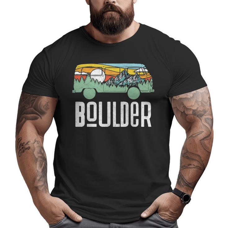 Retro Boulder Colorado Outdoor Hippie Van Graphic Big and Tall Men T-shirt