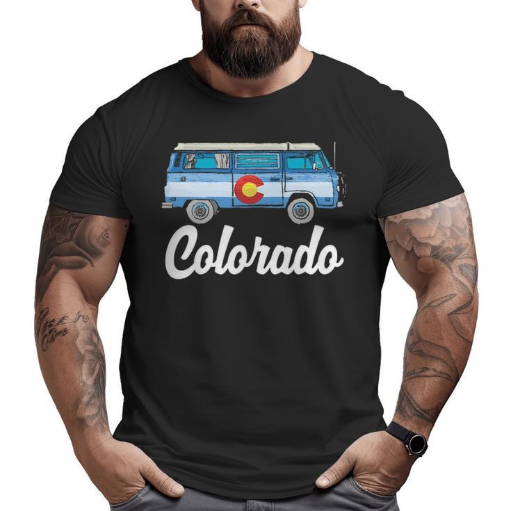 Retro Colorado Hippie Van Sketch Graphic Big and Tall Men T-shirt