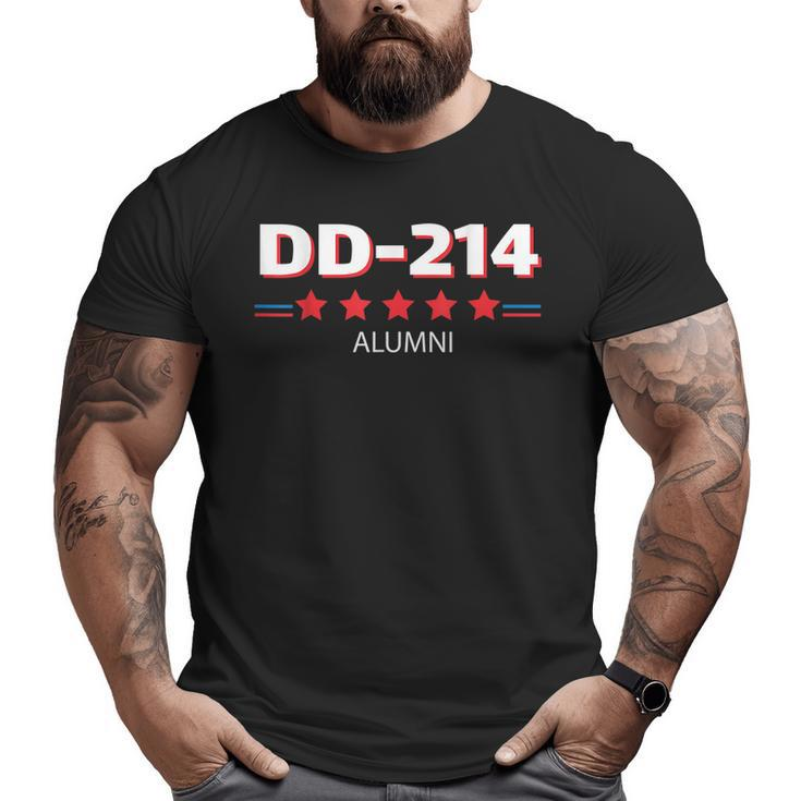 Retro Dd214 Alumni Us Military Veteran American Flag Big and Tall Men T-shirt