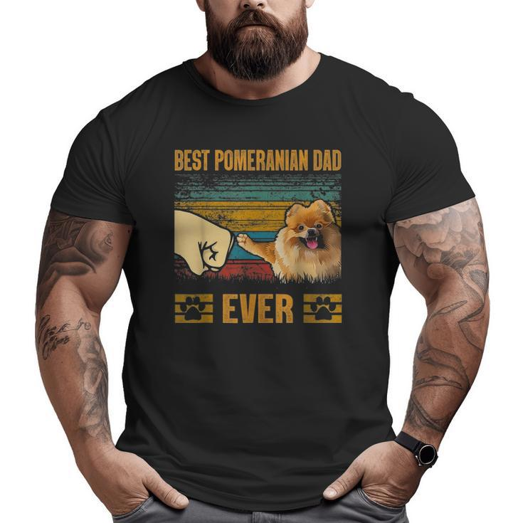 Retro Vintage Best Pomeranian Dad Ever Big and Tall Men T-shirt