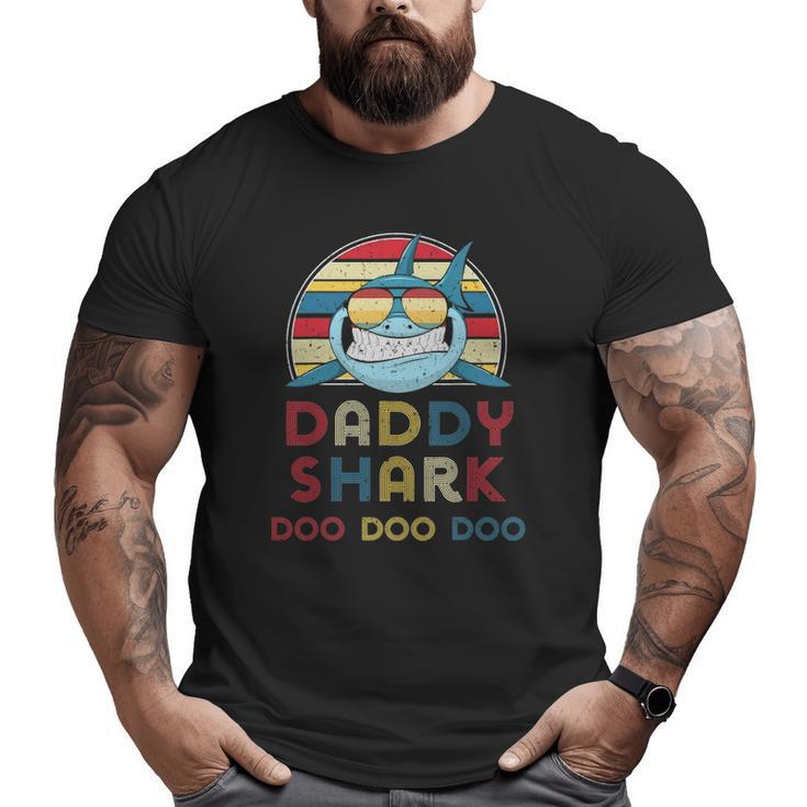 Retro Vintage Daddy Sharks For Father Mens Big and Tall Men T-shirt