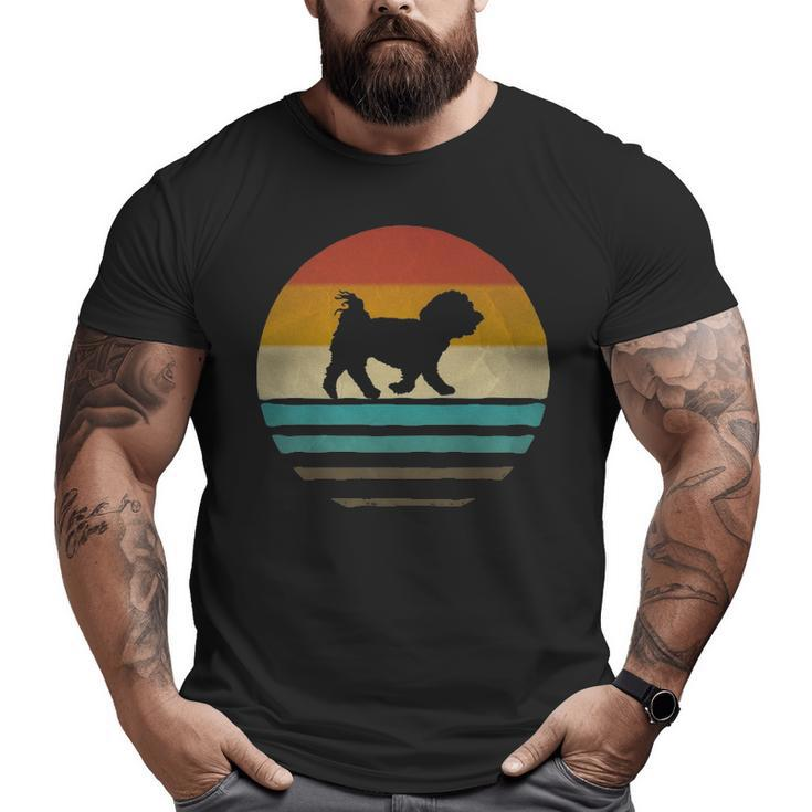 Retro Vintage Sunset Maltese Dog Breed Silhouette Gif Big and Tall Men T-shirt