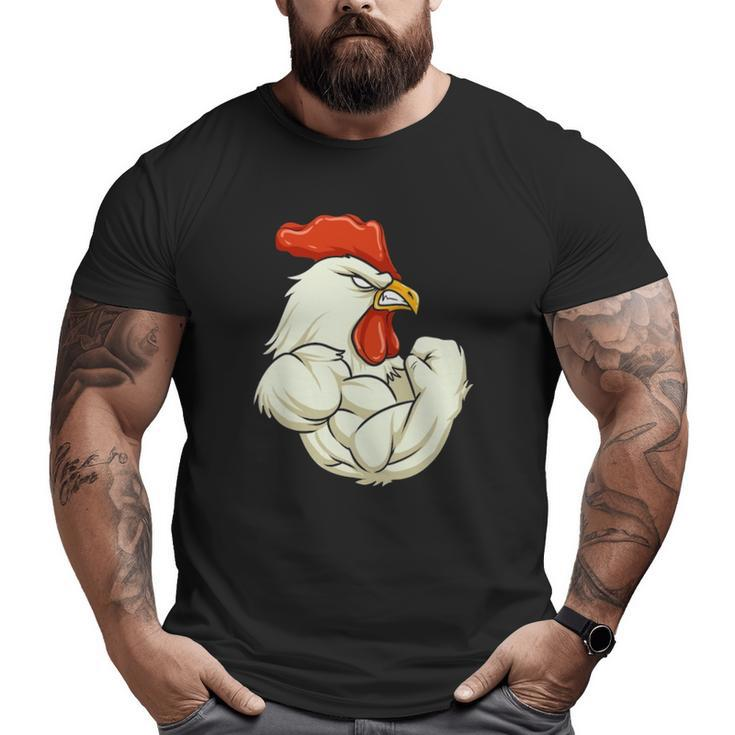 Rooster At The Gym Swole Workout  Big and Tall Men T-shirt