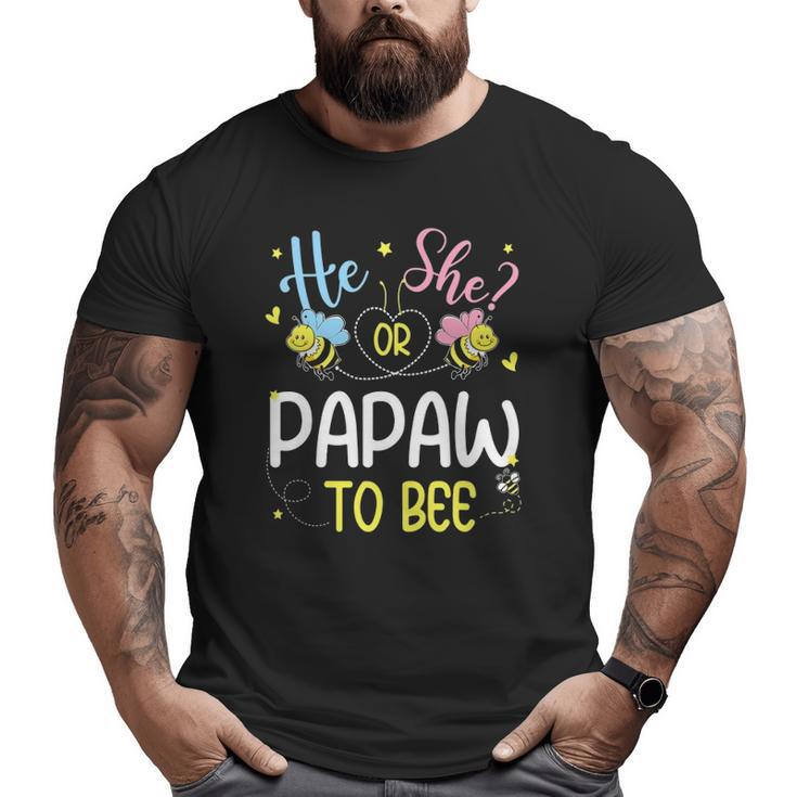 He Or She Papaw To Bee Gender Reveal Big and Tall Men T-shirt