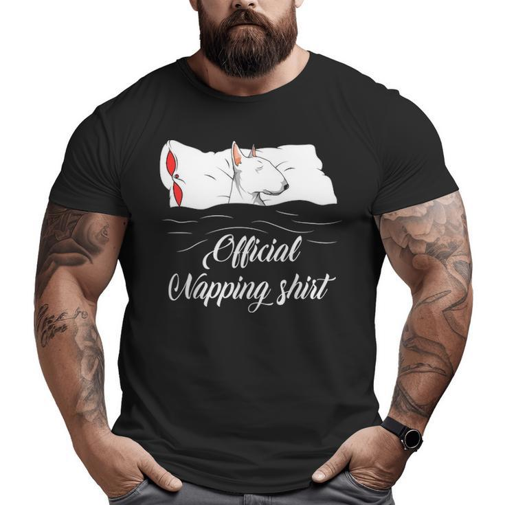 Sleeping Bull Terrier Pyjamas Dog Lover Official Napping Big and Tall Men T-shirt