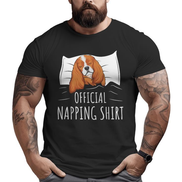 Sleeping Cavalier King Charles Spaniel Dog Official Napping T Big and Tall Men T-shirt