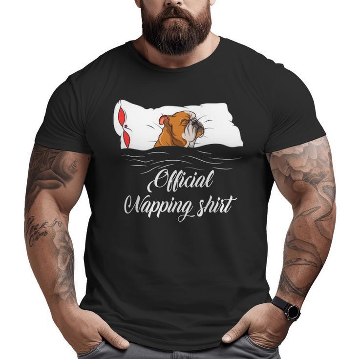 Sleeping English Bulldog Pyjamas Official Napping Big and Tall Men T-shirt