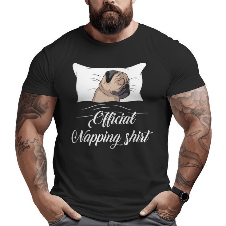 Sleeping Pug Pyjamas Official Napping Big and Tall Men T-shirt