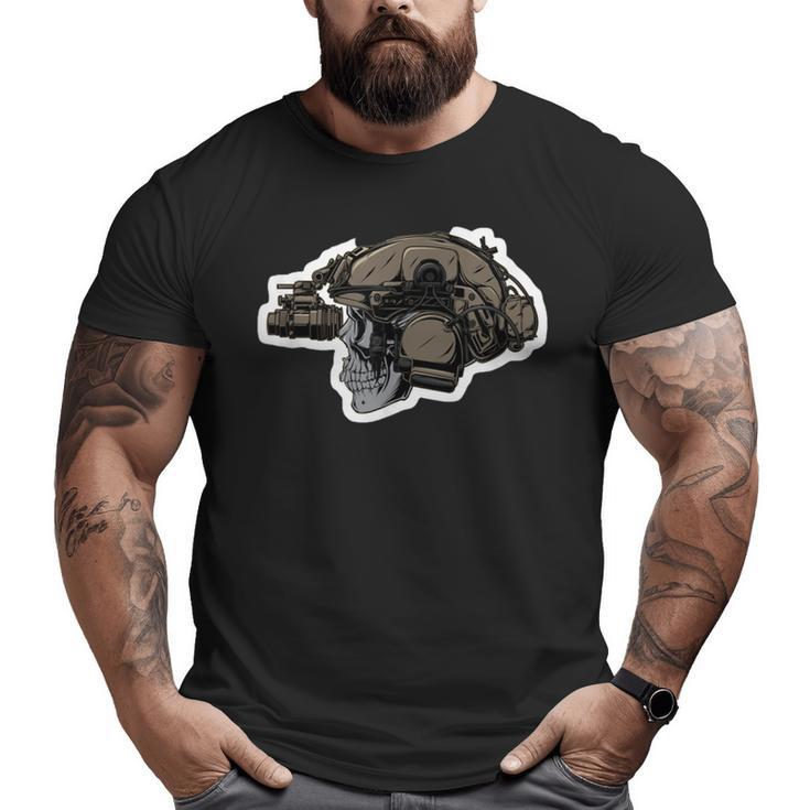 Solider Skull Tactical Operator Military Veteran Morale Big and Tall Men T-shirt
