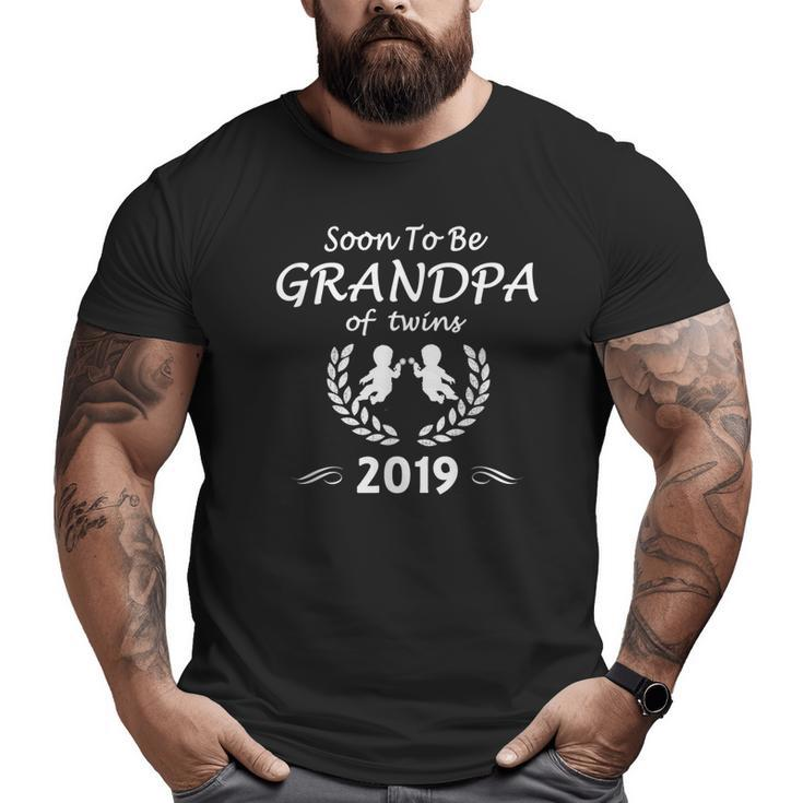 Soon To Be Grandpa Of Twins 2019 Baby Announcement Big and Tall Men T-shirt