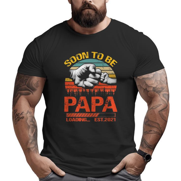 Soon To Be Papa Est 2022 New Papa Vintage Big and Tall Men T-shirt