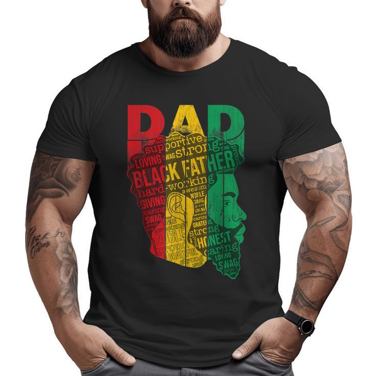 Strong Black Dad King African American Natural Afro  Big and Tall Men T-shirt