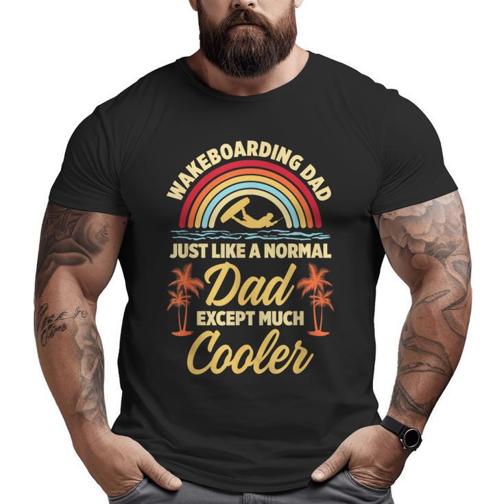 Sunset On Beach I Wakeboarding Dad Big and Tall Men T-shirt
