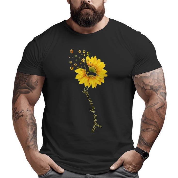 You Are My Sunshine Half Sunflower Dachshund Dog Big and Tall Men T-shirt