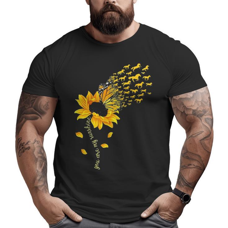 You Are My Sunshine Horse Sunflower Horses Lover Big and Tall Men T-shirt