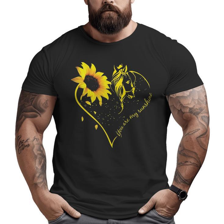 You Are My Sunshine Sunflower And Horse Lovers Big and Tall Men T-shirt