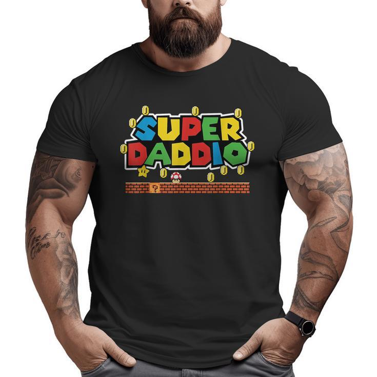 Superdaddio Dad Daddy Father Video Game Lovers Big and Tall Men T-shirt