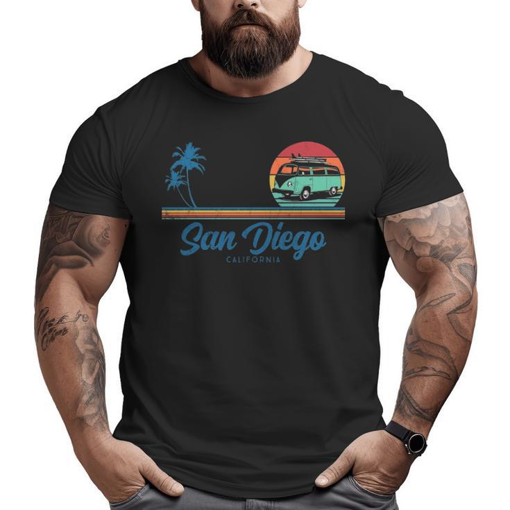 Surf California San Diego Retro Surfer Big and Tall Men T-shirt