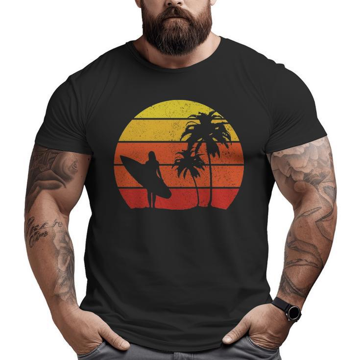 Surfer Vintage Surfing Surf Beach Big and Tall Men T-shirt