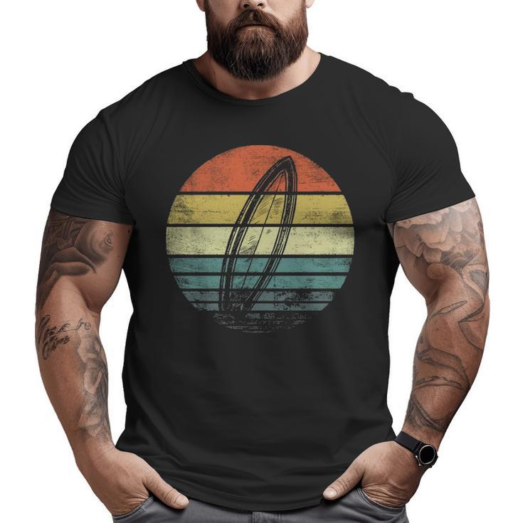 Surfer Retro Sunset Surfboard Silhouette Surfing Big and Tall Men T-shirt