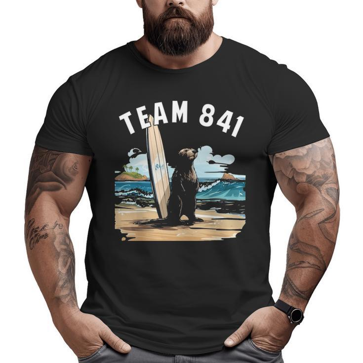 Surfing Otter 841 Otter My Way California Sea Otter Surfer Big and Tall Men T-shirt