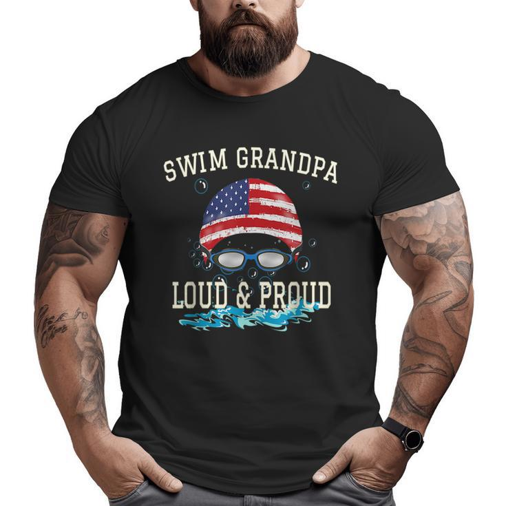 Swim Swimmer Swimming Proud Grandpa Goggles Big and Tall Men T-shirt