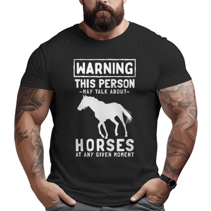 Talk About Horses  Horseback Riding Horse Lover Big and Tall Men T-shirt