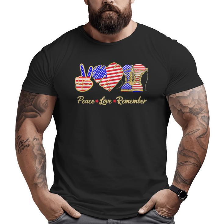 Thank You Veterans Day American Flag Heart Military Army Big and Tall Men T-shirt