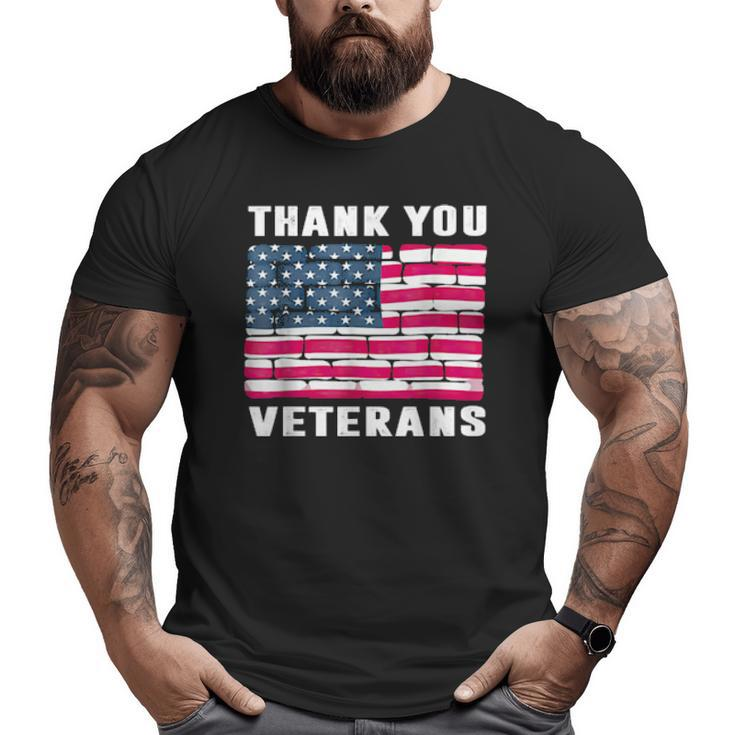 Thank You Veterans Veteran Day Big and Tall Men T-shirt