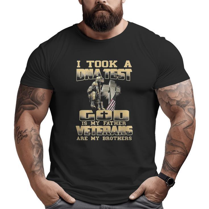 I Took A Dna Test God Is My Father Veterans On Back Big and Tall Men T-shirt