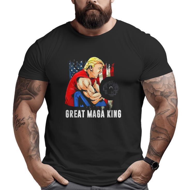 Trump Muscle Old The Great Maga King Ultra Maga Patriotic Flag Us Big and Tall Men T-shirt