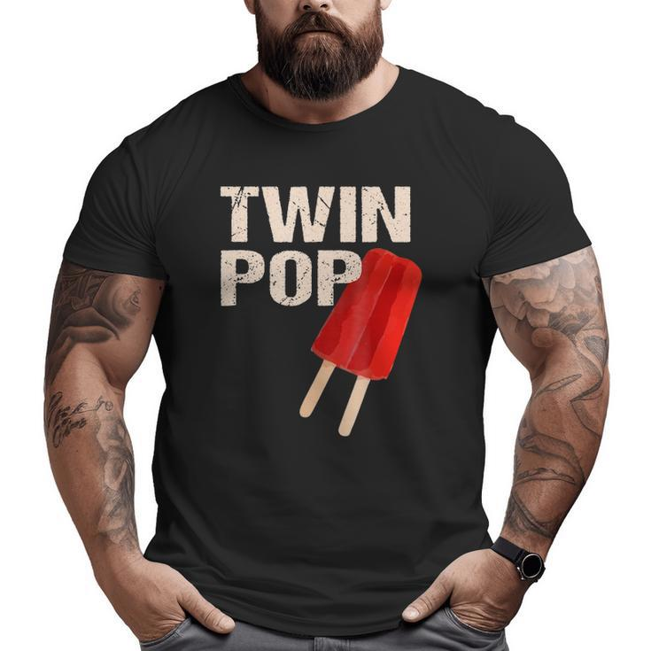 Twin Pop  For Grandpa Twins Dadfather's Day Big and Tall Men T-shirt