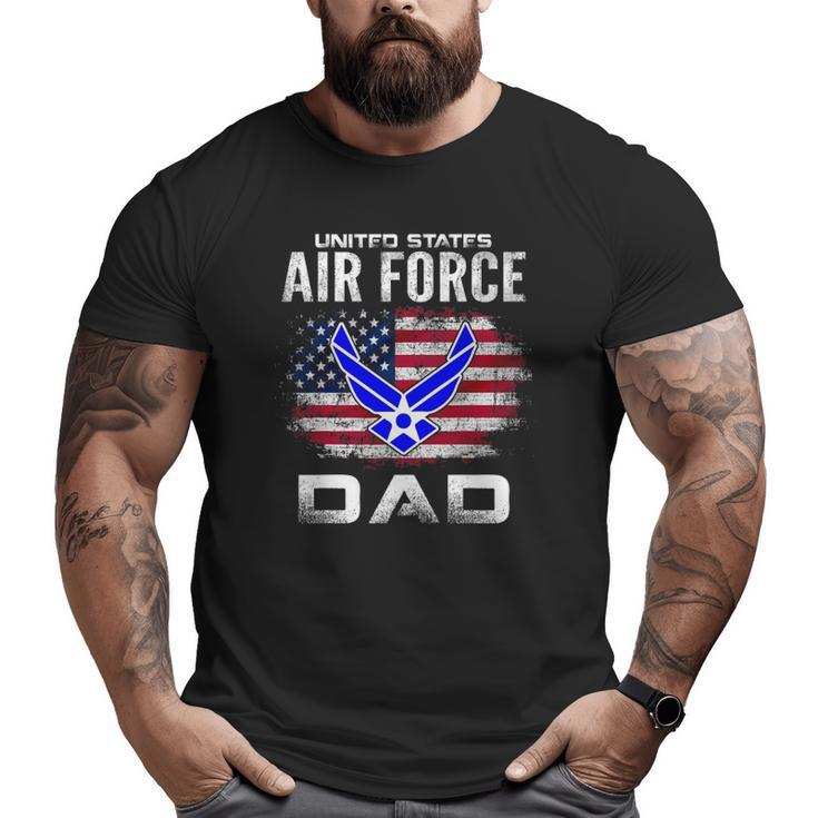 United States Air Force Dad With American Flag Big and Tall Men T-shirt