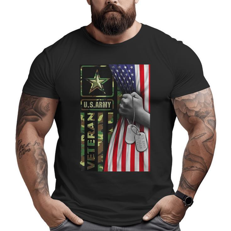 United States Army Veteran Flag Soldier Military Us Army Big and Tall Men T-shirt