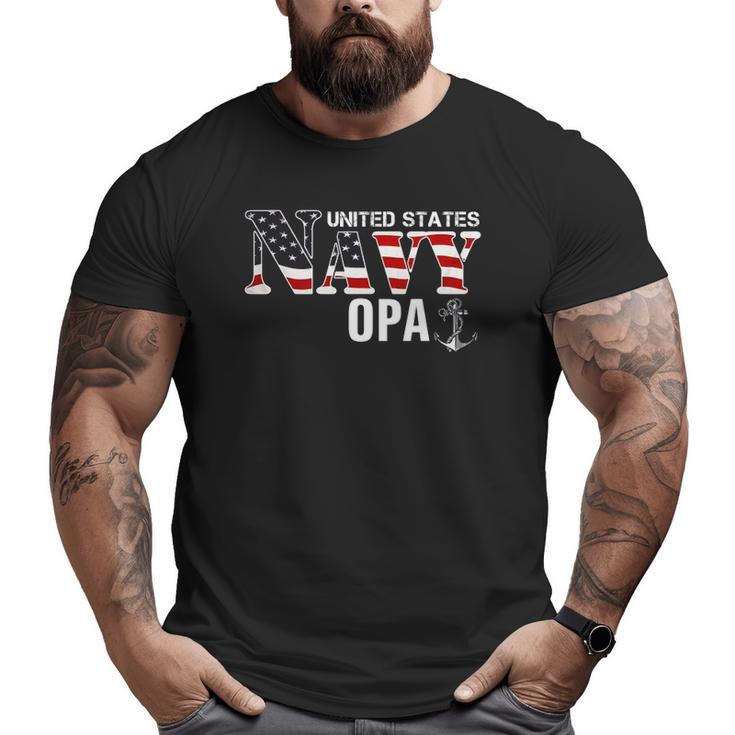 United States Flag American Navy Opa Veteran Day Big and Tall Men T-shirt