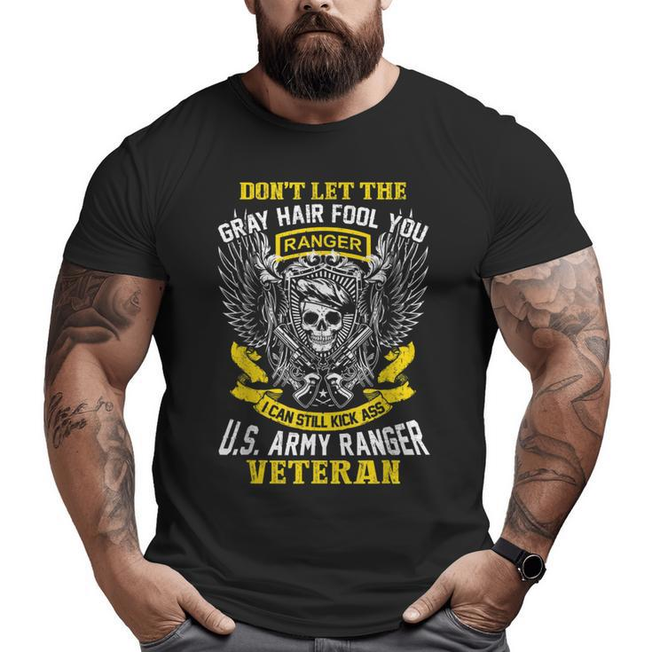Us Army Ranger Veteran American War Pride Skull Ideas  Big and Tall Men T-shirt