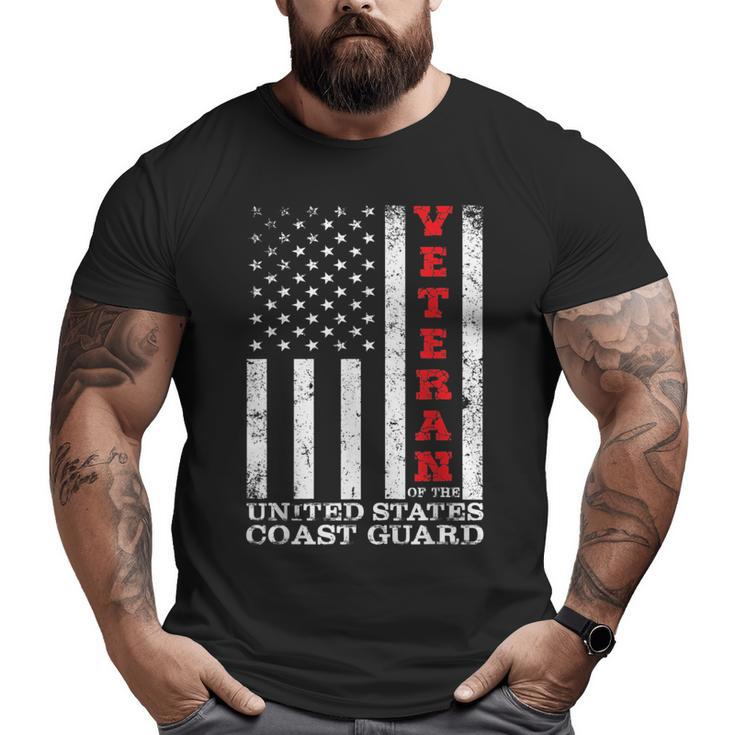 Us Coast Guard Veteran Uscg American Flag T Veteran  Big and Tall Men T-shirt